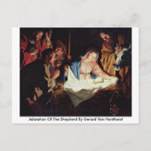 Bewunderung des Hirten durch Gerard Van Honthorst Postkarte (Vorderseite)