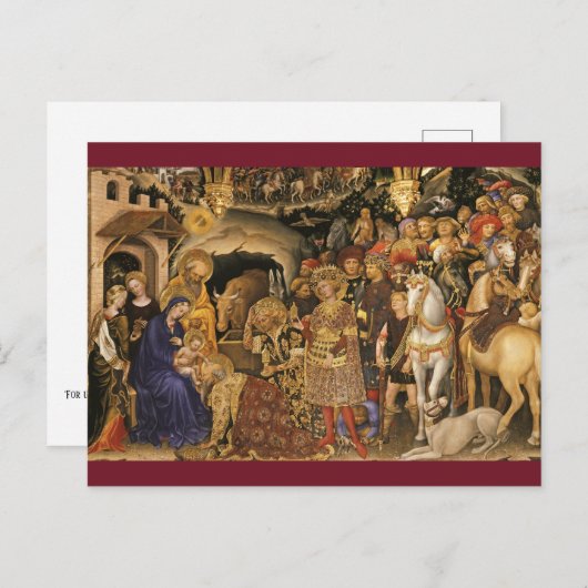 Bewunderung des Magi-Mittelalters Postkarte (Vorne/Hinten)