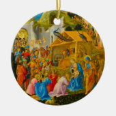 Bewunderung des Weihnachtsschmucks der Magi-Runde Keramik Ornament (Vorne)
