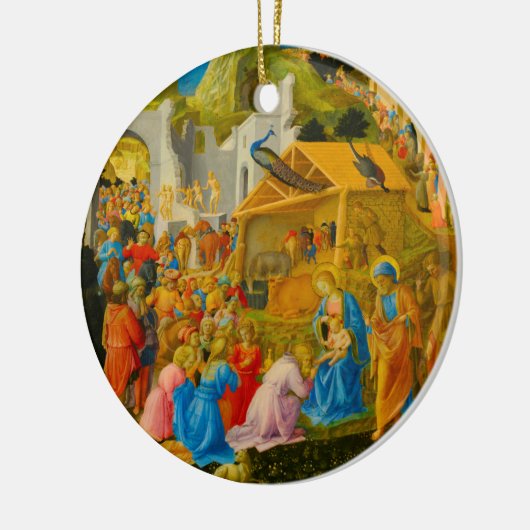 Bewunderung des Weihnachtsschmucks der Magi-Runde Keramik Ornament (Links)