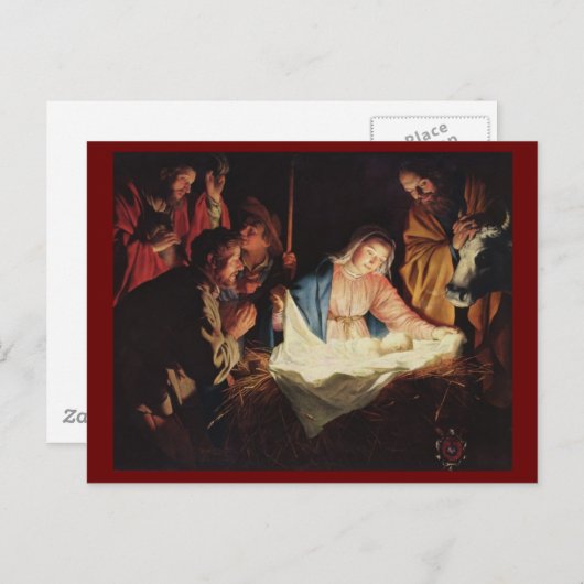 Bewunderung von Hirten durch Gerard van Honthorst Postkarte (Vorne/Hinten)