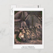 Bewunderung von Hirten durch Werkstatt von Rembran Postkarte (Vorne/Hinten)