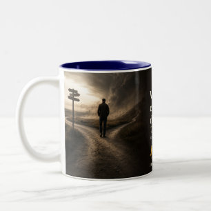 Bewusst entscheiden Buchzitat Zweifarbige Tasse