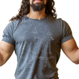 Bewusste Bewegungs Vintage-Linienkunst Yoga-Posen  T-Shirt