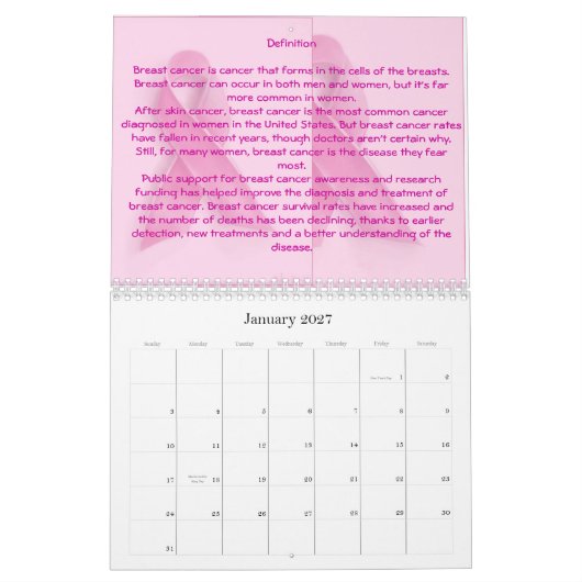 bewusste… symptons Brustkrebs b… für immer… Kalender (Jan 2027)