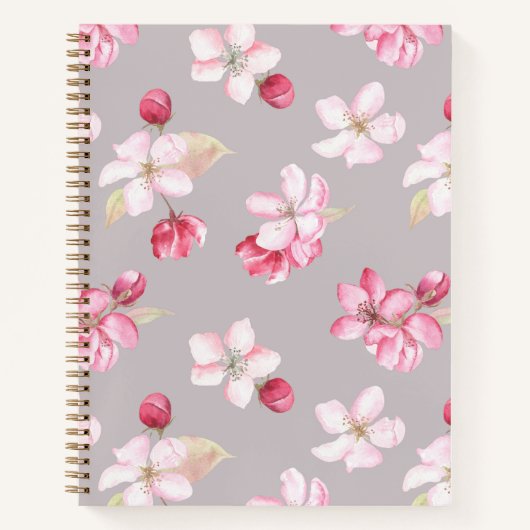 Bewusstes Rosa Kirschblüten-Blumenjournal Notizblock (Vorderseite)