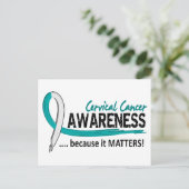 Bewusstsein 2 Gebärmutterhalskrebs Postkarte (Stehend Vorderseite)
