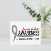 Bewusstsein 2 Jugenddiabetes Postkarte (Stehend Vorderseite)