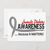 Bewusstsein 2 Jugenddiabetes Postkarte (Vorne/Hinten)