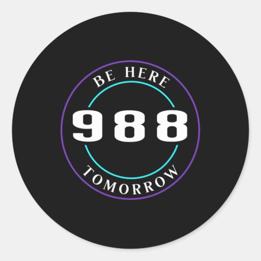 Bewusstsein 988 - Suizidprävention Runder Aufkleber (Vorderseite)