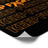 Bewusstsein Behalten Kampf Orange Ribbon Boxhandsc Poster (Ecke)