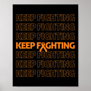Bewusstsein Behalten Kampf Orange Ribbon Boxhandsc Poster