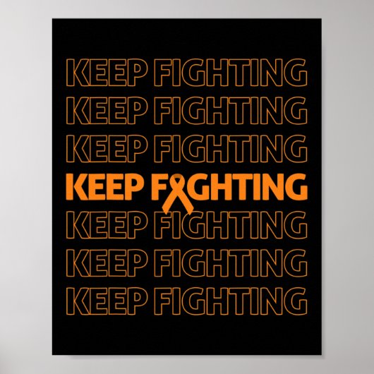 Bewusstsein Behalten Kampf Orange Ribbon Boxhandsc Poster (Vorne)