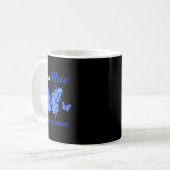 Bewusstsein, dass ich Blue Butterfly trage Kaffeetasse (Vorderseite Links)