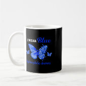 Bewusstsein, dass ich Blue Butterfly trage Kaffeetasse (Links)
