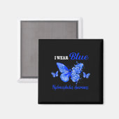 Bewusstsein, dass ich Blue Butterfly trage Magnet (Vorderseite/Rückseite)