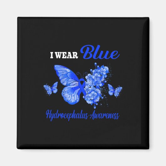 Bewusstsein, dass ich Blue Butterfly trage Magnet (Vorne)