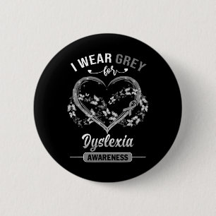 Bewusstsein, dass ich ein graues Schmetterlingsher Button