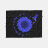 Bewusstsein Dunkler blauer Schleifenhaar Unterstüt Fleecedecke (Vorderseite (Horizontal))