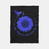 Bewusstsein Dunkler blauer Schleifenhaar Unterstüt Fleecedecke (Vorderseite)