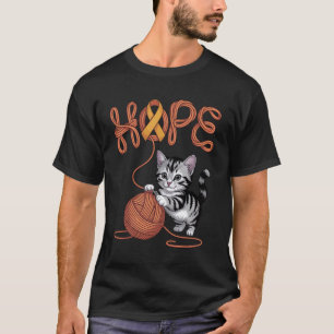 Bewusstsein für Anhangkrebs Oranges Band Süße Katz T-Shirt