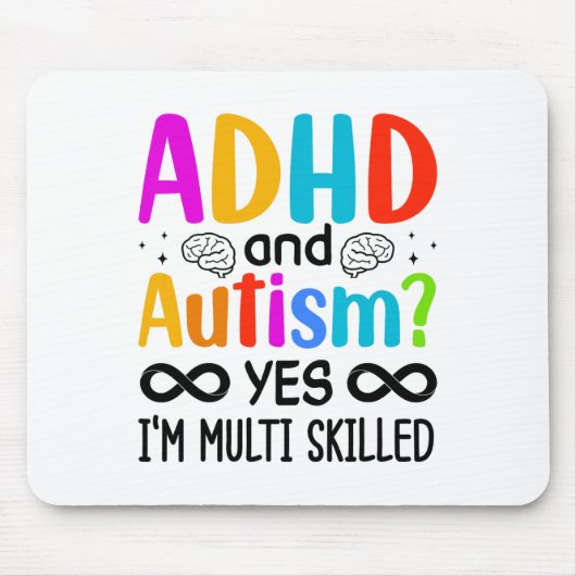 Bewusstsein für Autismus Neurodivergent Audhdh Mousepad (Vorne)