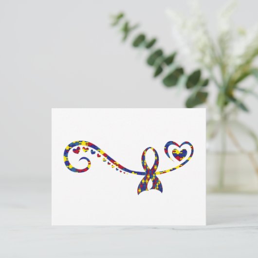 Bewusstsein für Autismus Postkarte (Stehend Vorderseite)