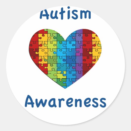 Bewusstsein für Autismus Runder Aufkleber (Vorderseite)