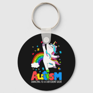 Bewusstsein für AutismusTee-Dabbing Einhorn-Tanzpu Schlüsselanhänger
