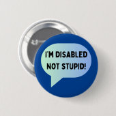 Bewusstsein für Behinderung mit Behinderung nicht  Button (Vorne & Hinten)