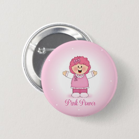 Bewusstsein für Brustkrebs durch JollyKins Button (Vorne & Hinten)