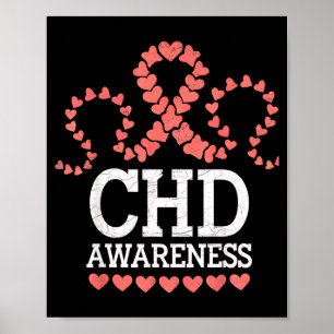 Bewusstsein für CHD Herzerkrankung Krieger Unterst Poster
