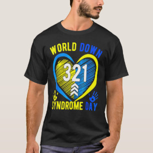 Bewusstsein für das Blaue Gelbe Herz 21 World-Down T-Shirt