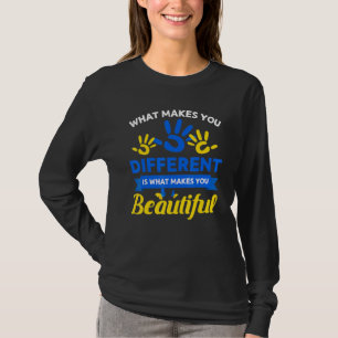 Bewusstsein für das Blaue Gelbe Herz 21 World-Down T-Shirt