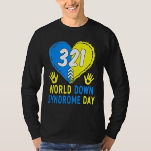 Bewusstsein für das Blaue Gelbe Herz 21 World-Down T-Shirt