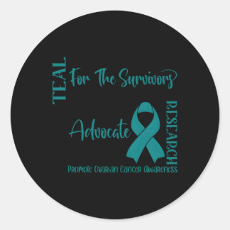 Bewusstsein für den Aquamarinen Krebs der Eierstöc Runder Aufkleber