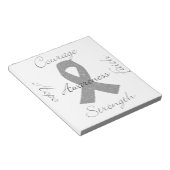 Bewusstsein für den Krebs in Graubändern Notizblock (angewinkelt)