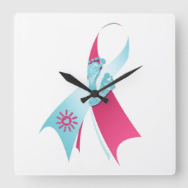 Bewusstsein für den Säugling Quadratische Wanduhr