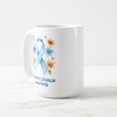 Bewusstsein für die Erkrankung | Blue Ribbon Kaffeetasse (Vorderseite Links)