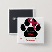 Bewusstsein für Hämangiosarkom bei Hunden Dow Paw Button (Vorne & Hinten)