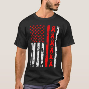 Bewusstsein für Herzkrankheiten Red Ribbon America T-Shirt
