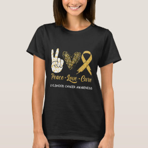 Bewusstsein für Kinderkrebs Frieden Liebe Heilung  T-Shirt