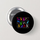 Bewusstsein für Krebs - Kampf gegen Krebsribons Button (Vorne & Hinten)