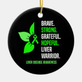 Bewusstsein für Lebererkrankungen Keramik Ornament (Vorne)