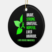 Bewusstsein für Lebererkrankungen Keramik Ornament (Links)