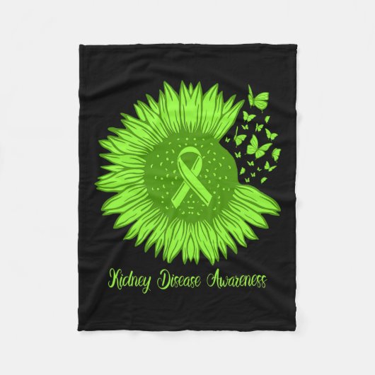 Bewusstsein für Nierenerkrankungen Sonnenblumen Ma Fleecedecke (Vorderseite)