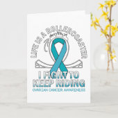 Bewusstsein für Ovarialkarzinom aquamarines Band Karte (Gelbe Blume)