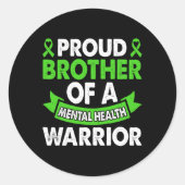 Bewusstsein für psychische Gesundheit Bruder des K Runder Aufkleber (Vorderseite)