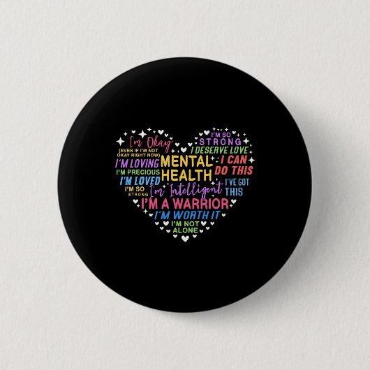 Bewusstsein für psychische Gesundheit Button (Vorderseite)