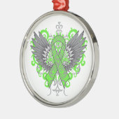 Bewusstsein für psychische Gesundheit Cool Wings Silbernes Ornament (Links)